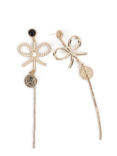 Knotted Design Single Tassel Dangle Earrings - Odette