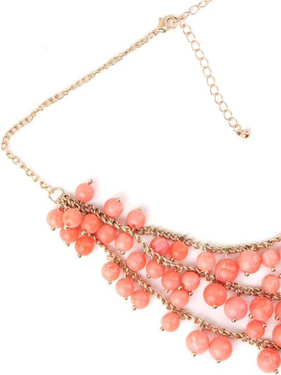 Layered Peach Pearl Necklace - Odette