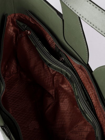 Leaf Green Self-Design Shoulder bag! - Odette