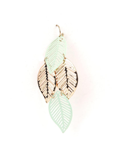 Leafy Dainty-Light Cute Green Dangle Earrings - Odette