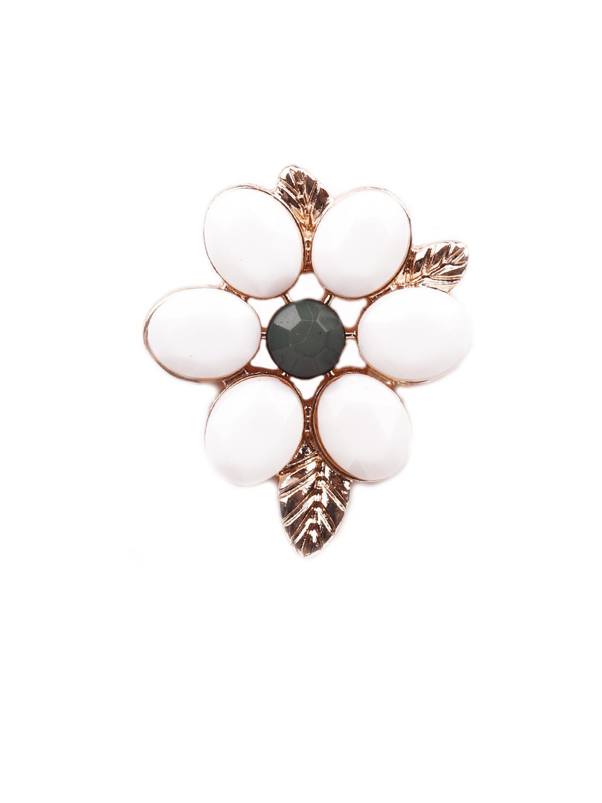 Leafy gorgeous white statement earrings - Odette
