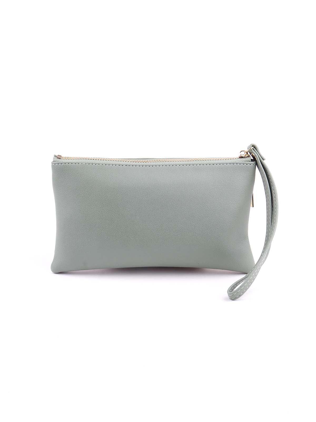 Light green and white floral pouch - Odette