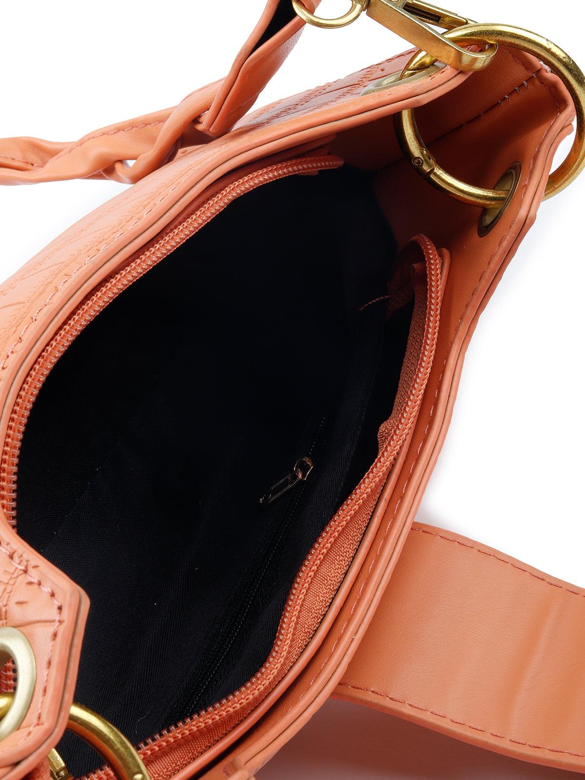 Light orange design shoulder bag for women - Odette