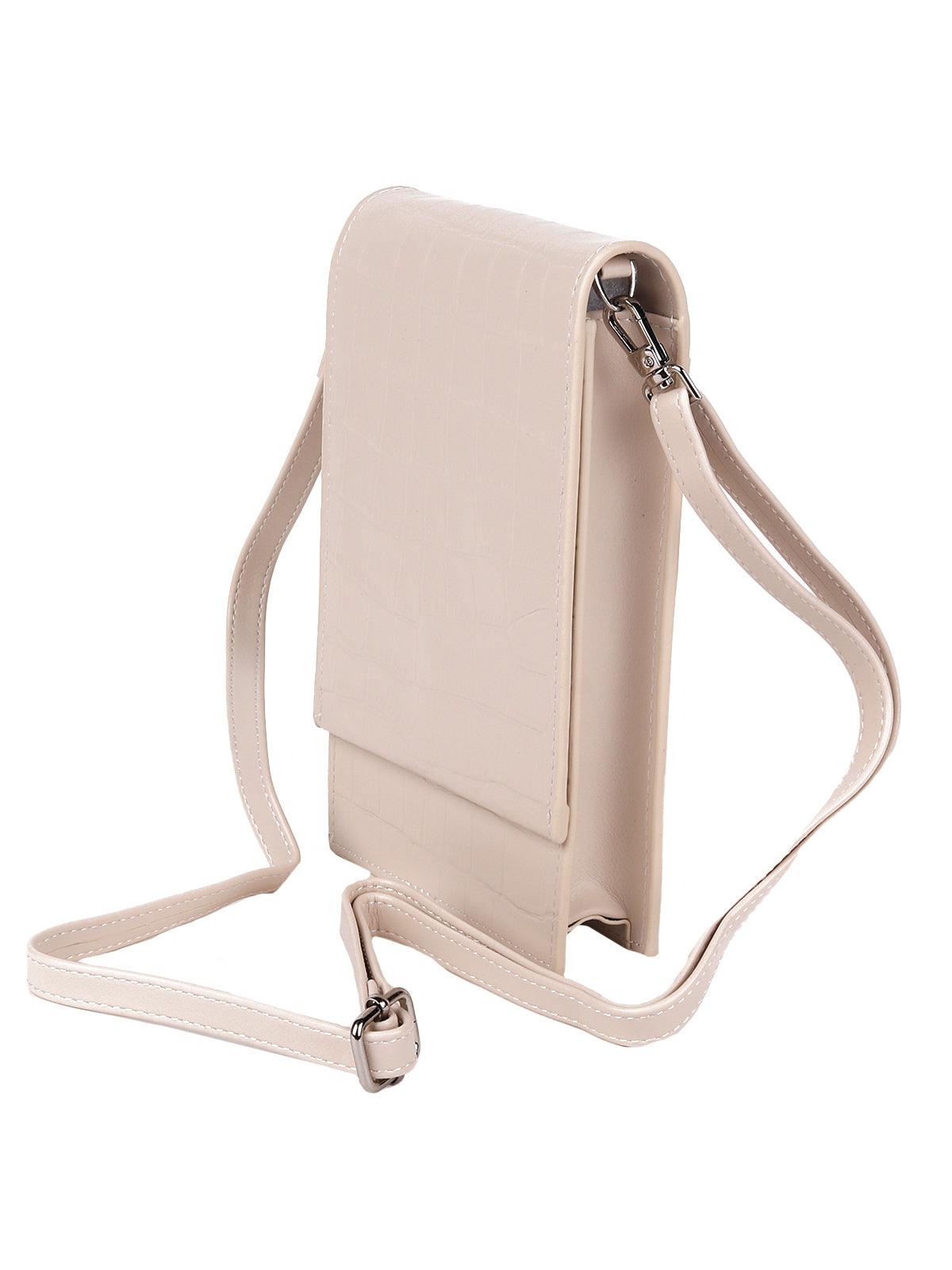 Light pink rectangular sling bag for women - Odette