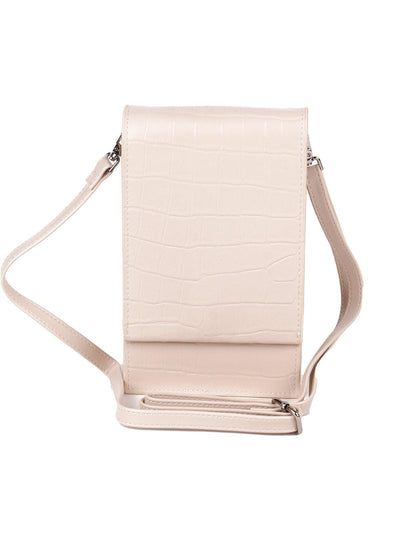 Light pink rectangular sling bag for women - Odette