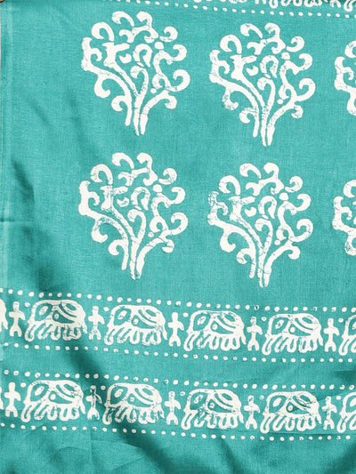 Manipuri Silk Navy Blue Printed Saree With Blouse Piece - Odette
