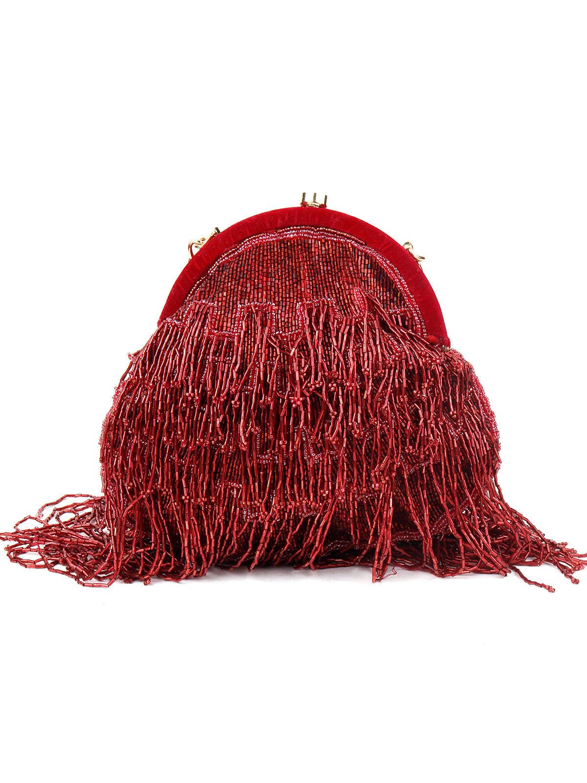 Maroon Pleasing Tassel Batuwa - Odette