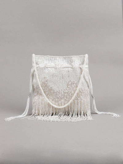 Marvellous White Potli Bag - Odette