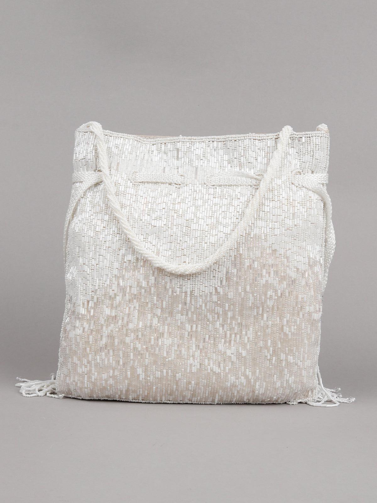 Marvellous White Potli Bag - Odette