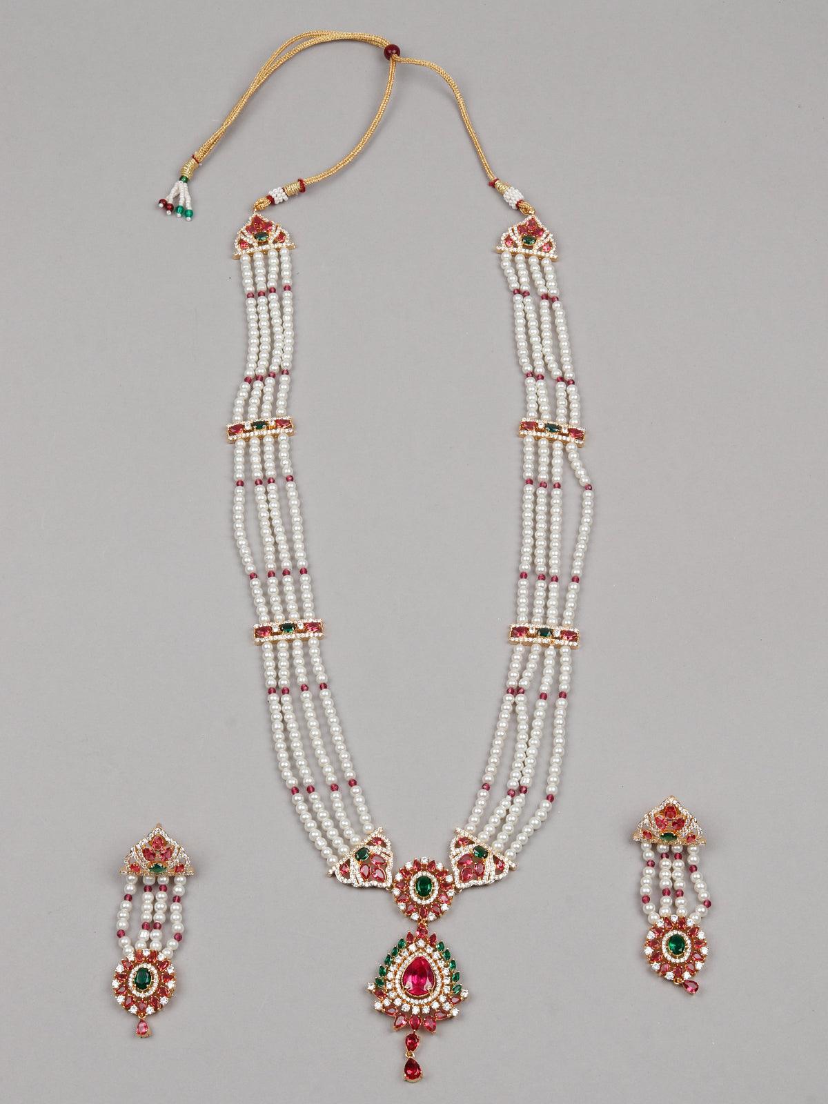 Mesmerizing Multi Layered Long Pearl Necklace - Odette