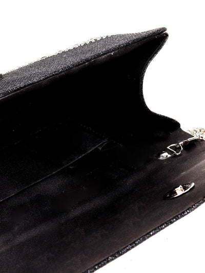 Metalic black sling/clutch bag - Odette