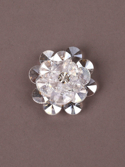 Modern, Delicate Flower-Shaped Clear Statement Earrings - Odette
