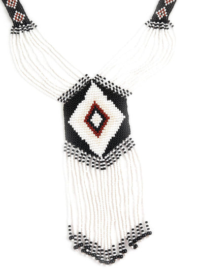 Monochrome Tribal Handmade Adorning Neckpiece - Odette