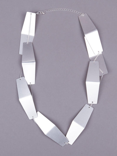 Mordern art inspired silver necklace - Silver - Odette