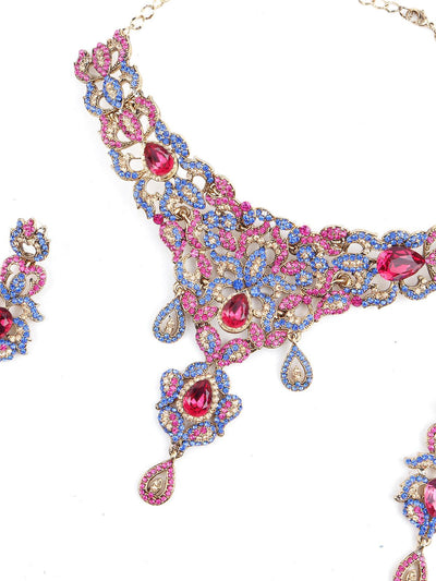 Multi Color Crystal Necklace Set - Odette
