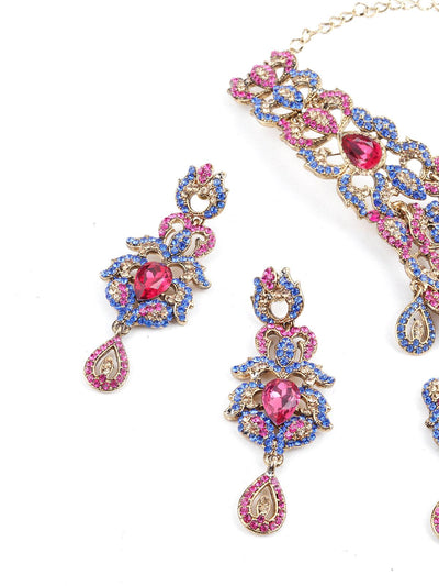 Multi Color Crystal Necklace Set - Odette