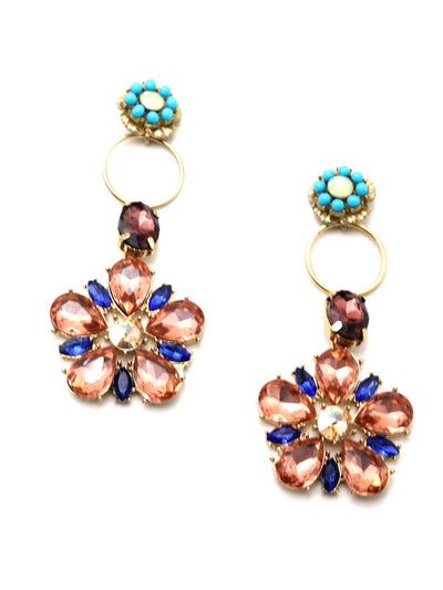 Multi-Coloured Floral Dangle Earrings! - Odette