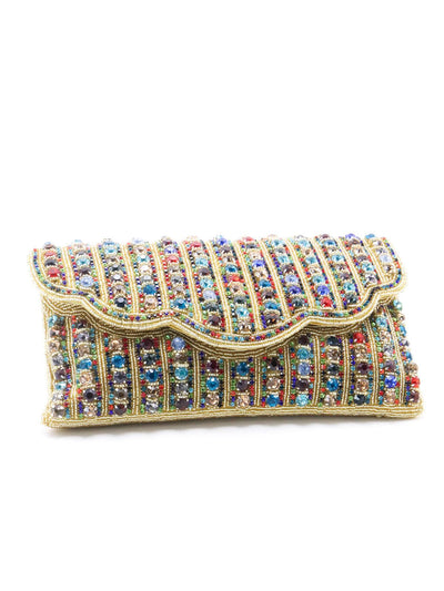 Multi-coloured stone shoulder bag - Odette