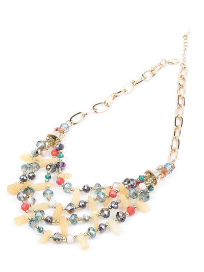 Multi-Strand Colour-Pop Bead Necklace - Odette