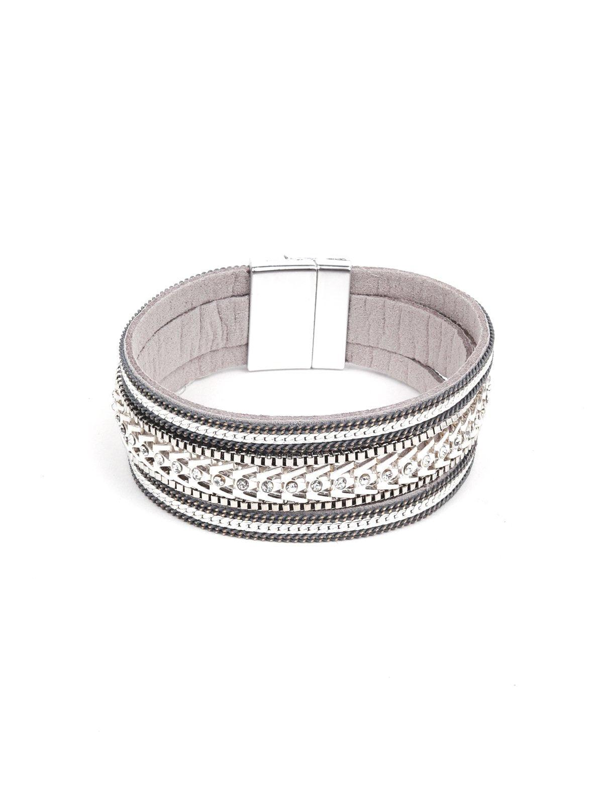 Multi-Strand Crystal-Embellished Wrap Around Bracelet. - Odette