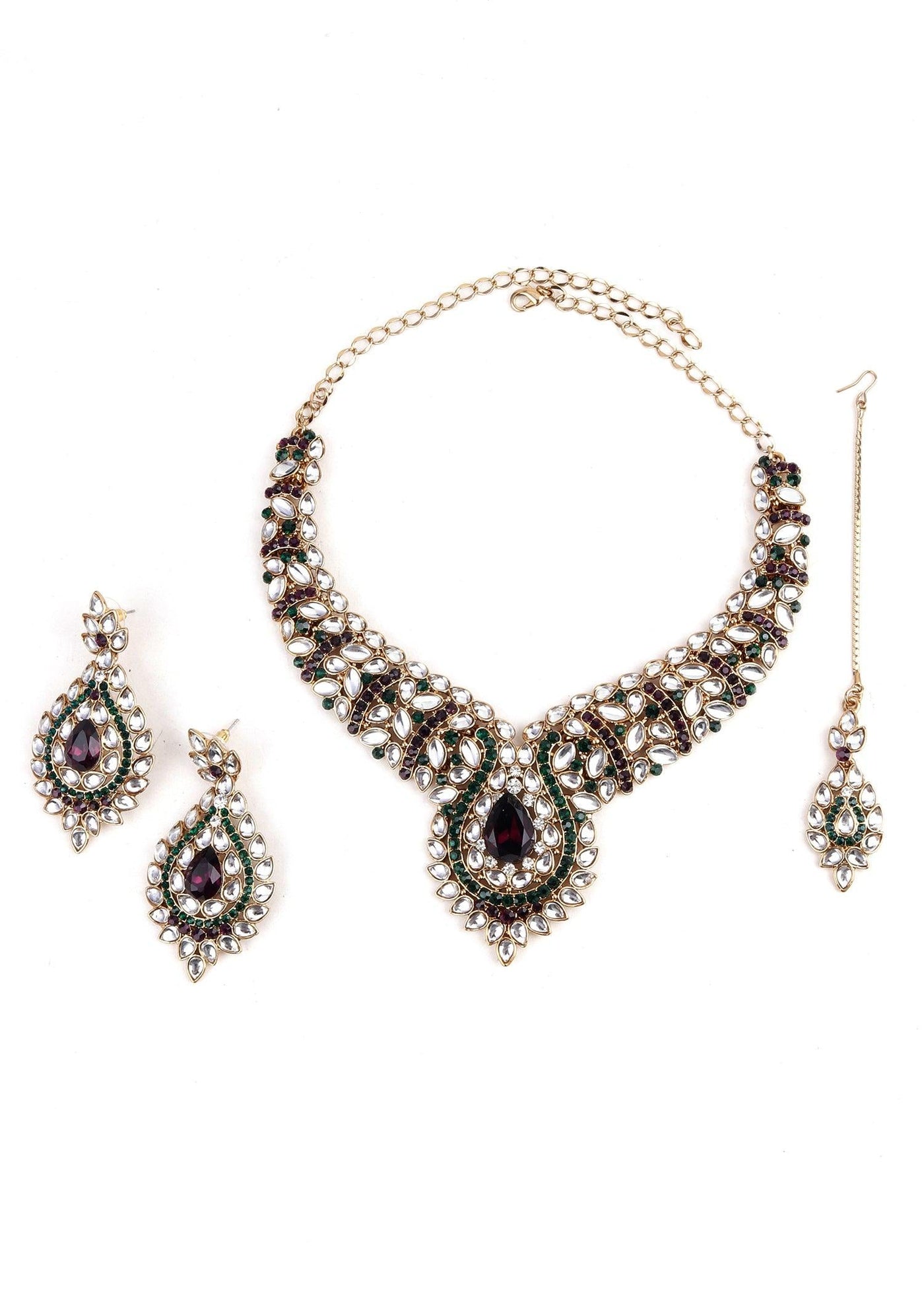 Multicolor Crystal Necklace Set - Odette