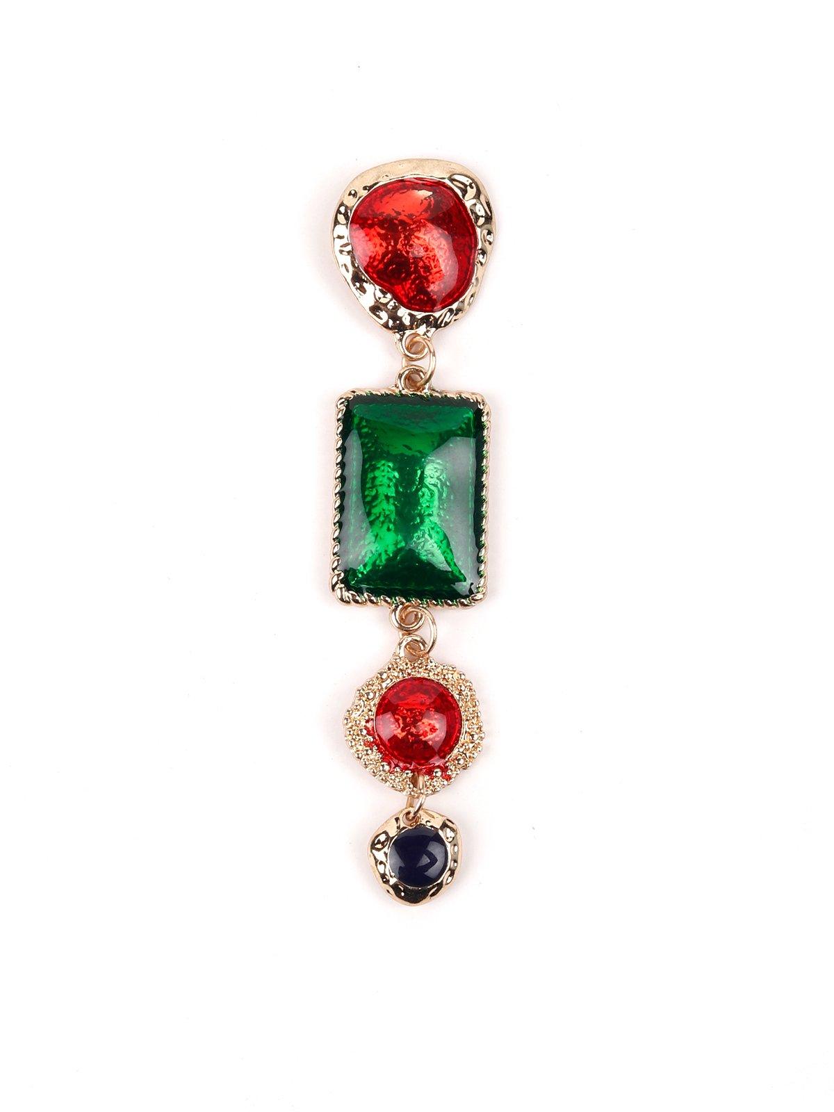 Multicolor Stone Embellished Ethnic Earrings - Odette