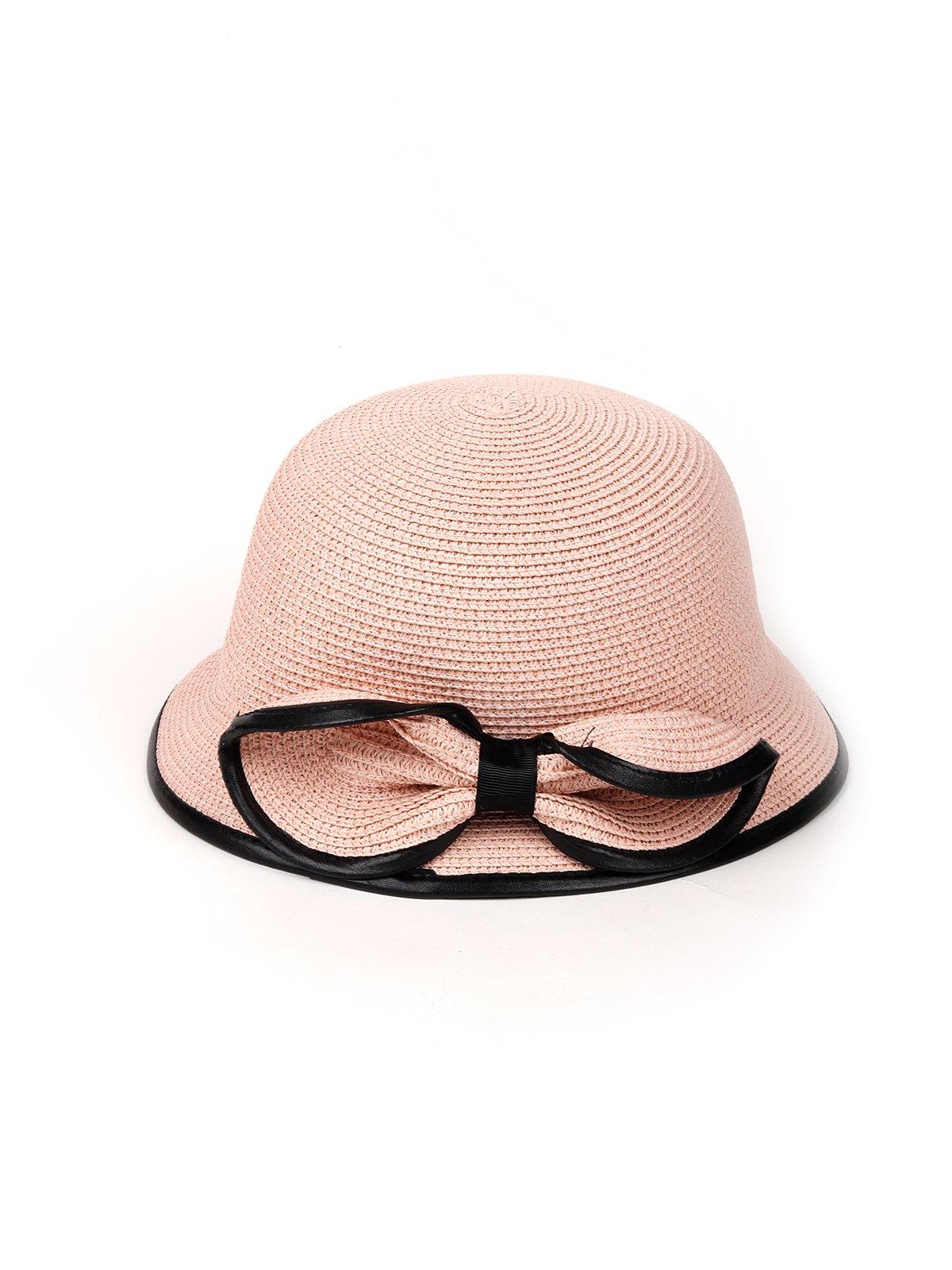 Nude Black Edged Hat With Bow Tie - Odette