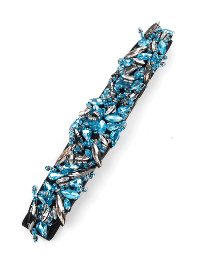 Ocean Blue Embellished Belt - Odette