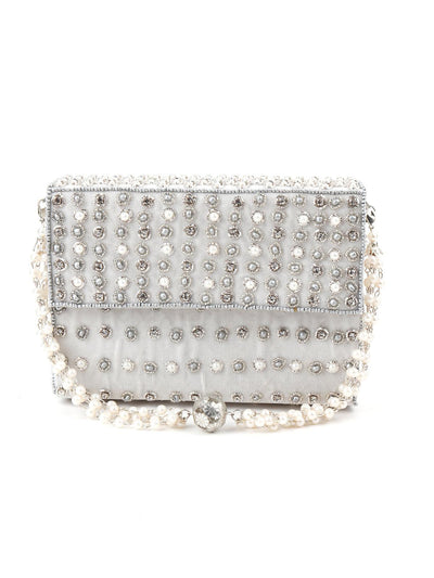 Off-White Embellished Box Clutch! - Odette