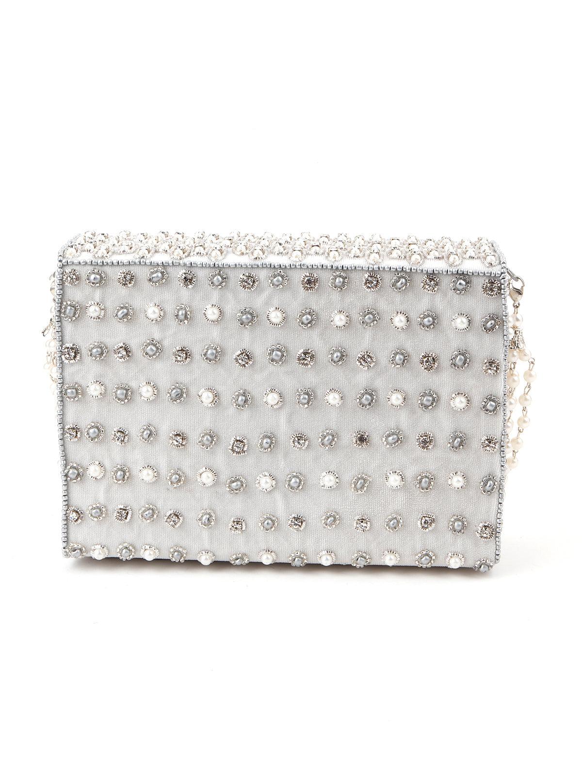 Off-White Embellished Box Clutch! - Odette