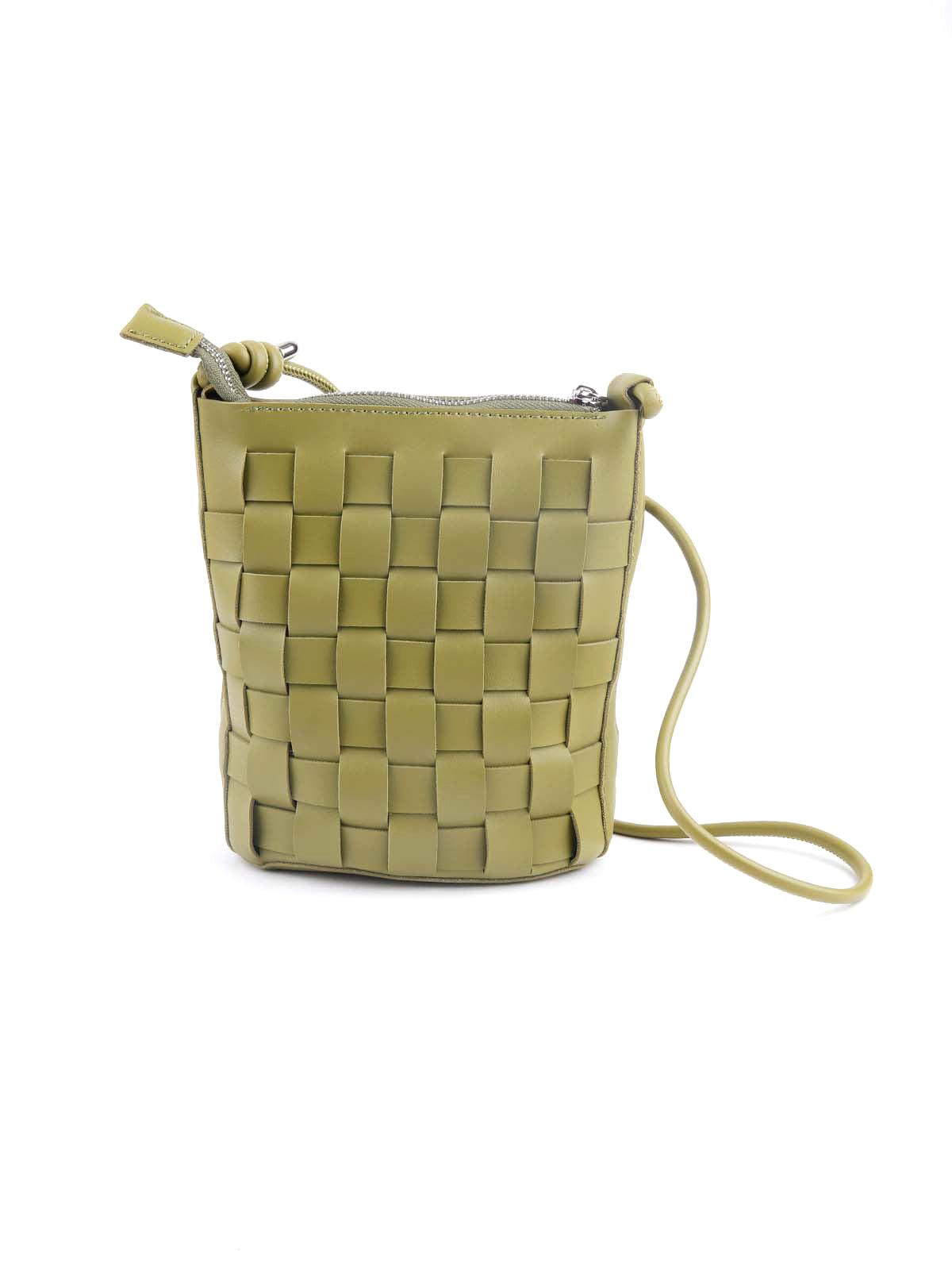 Olive green textured sling bag - Odette