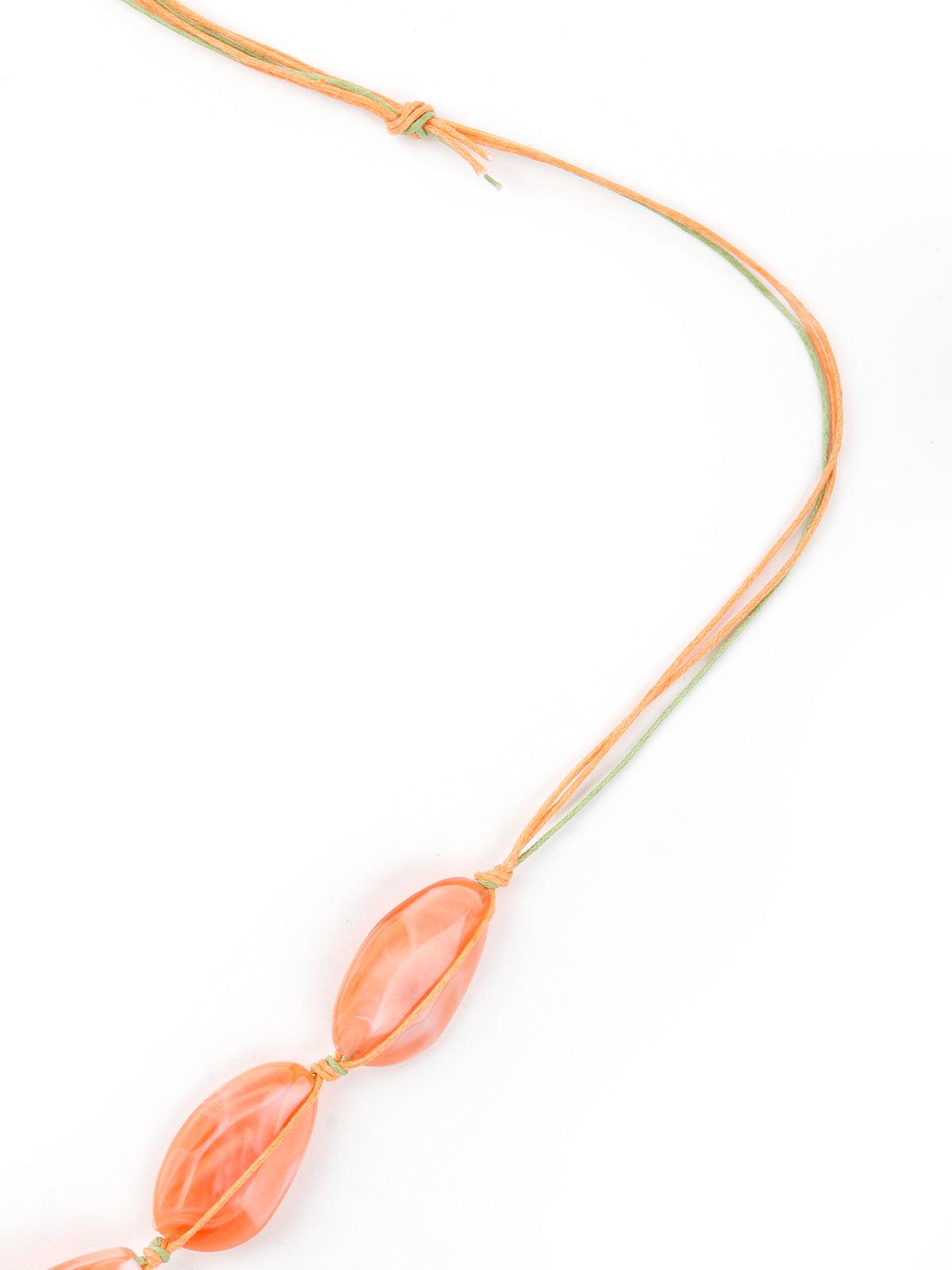 Orange Chunky Abstract Necklace - Odette