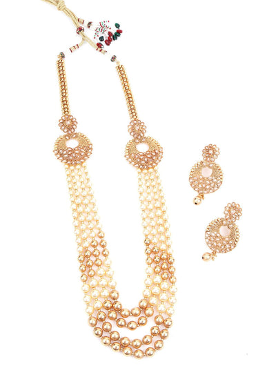 Ornate Pearl Dazzling Necklace Set - Odette