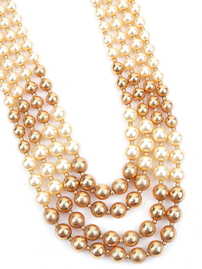 Ornate Pearl Dazzling Necklace Set - Odette