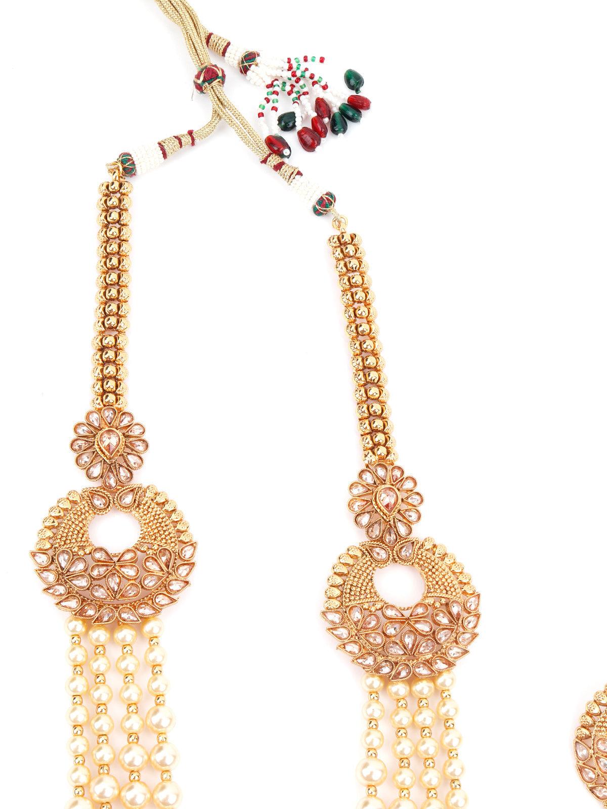Ornate Pearl Dazzling Necklace Set - Odette
