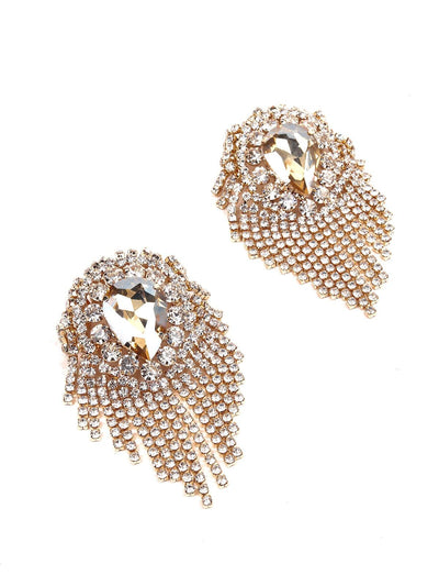 Overload With Crystals Gold-Tone Statement Earrings - Odette
