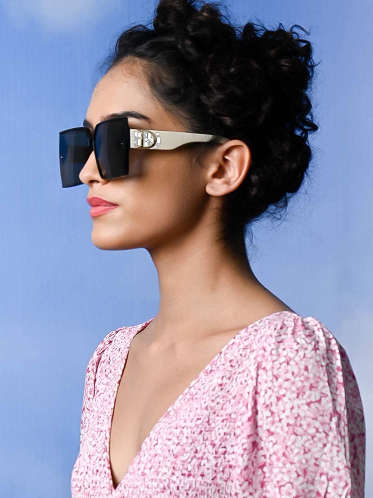 Oversized black tinted sunglasses - Odette