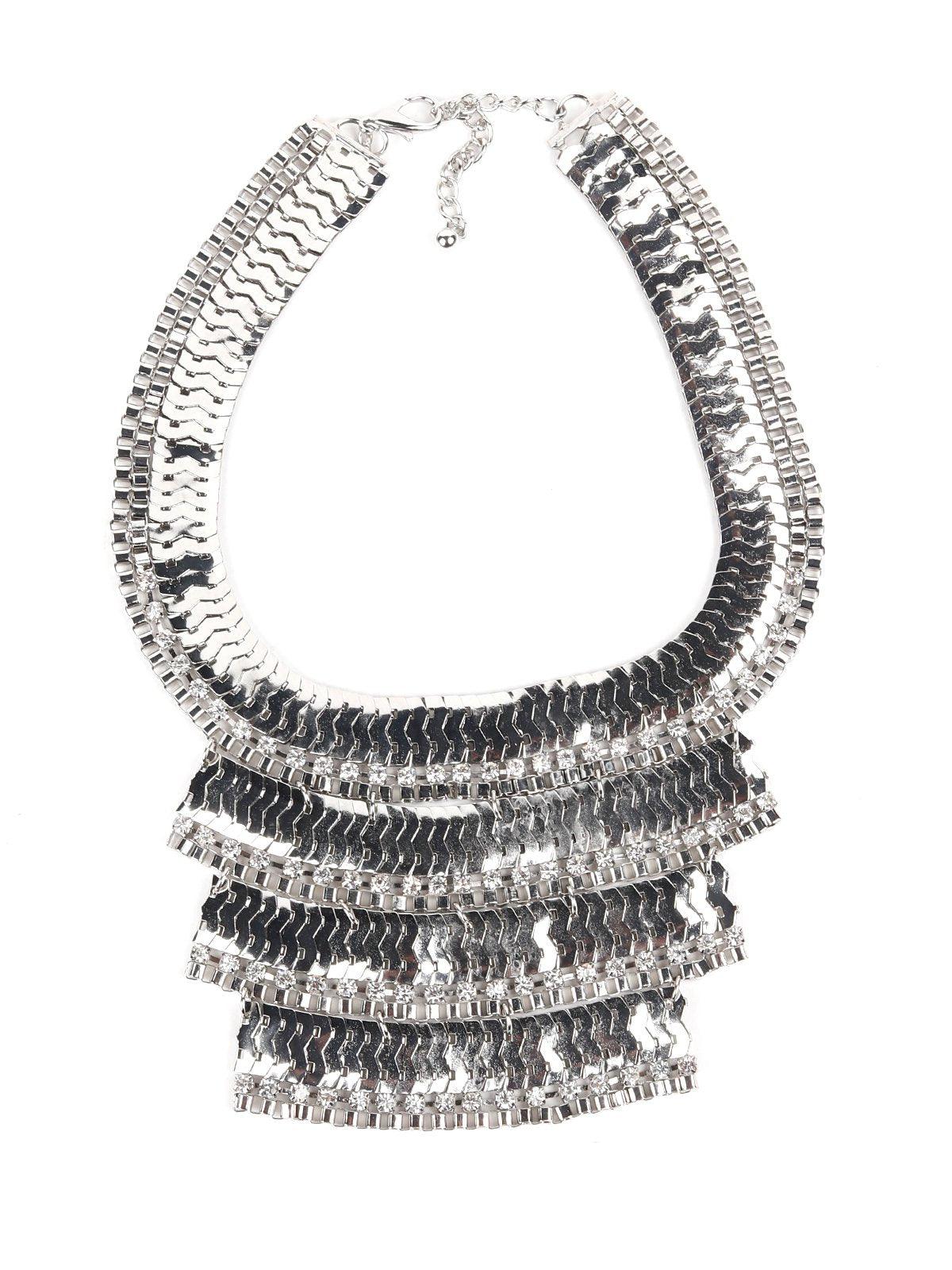 Oxidised Silver-Plated Layered Necklace - Odette