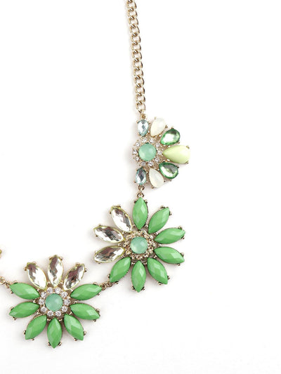 Parakeet Green Floral Necklace - Odette