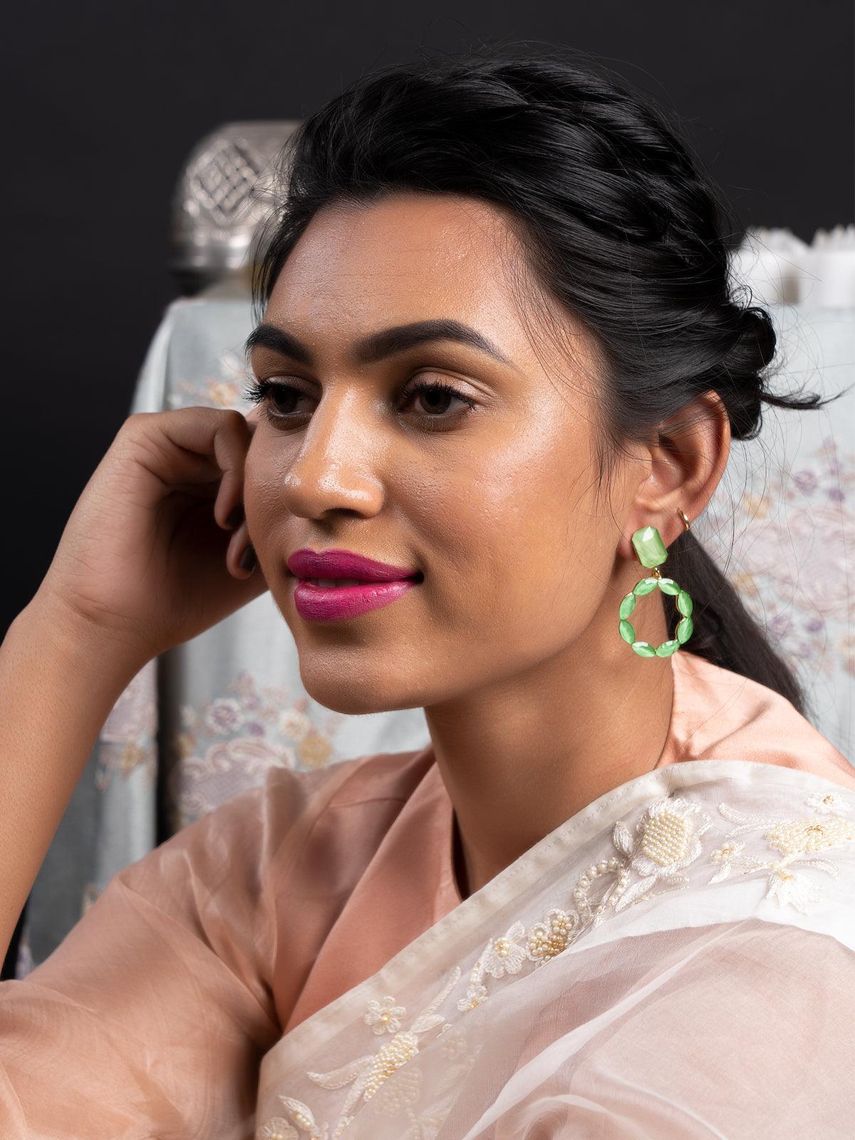 Parrot green clearance earrings online