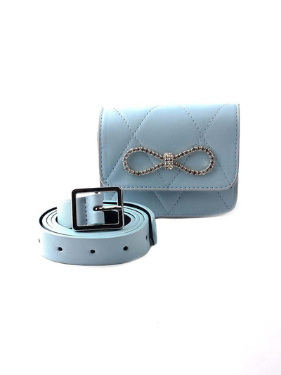 Pastel blue studded belt bag - Odette