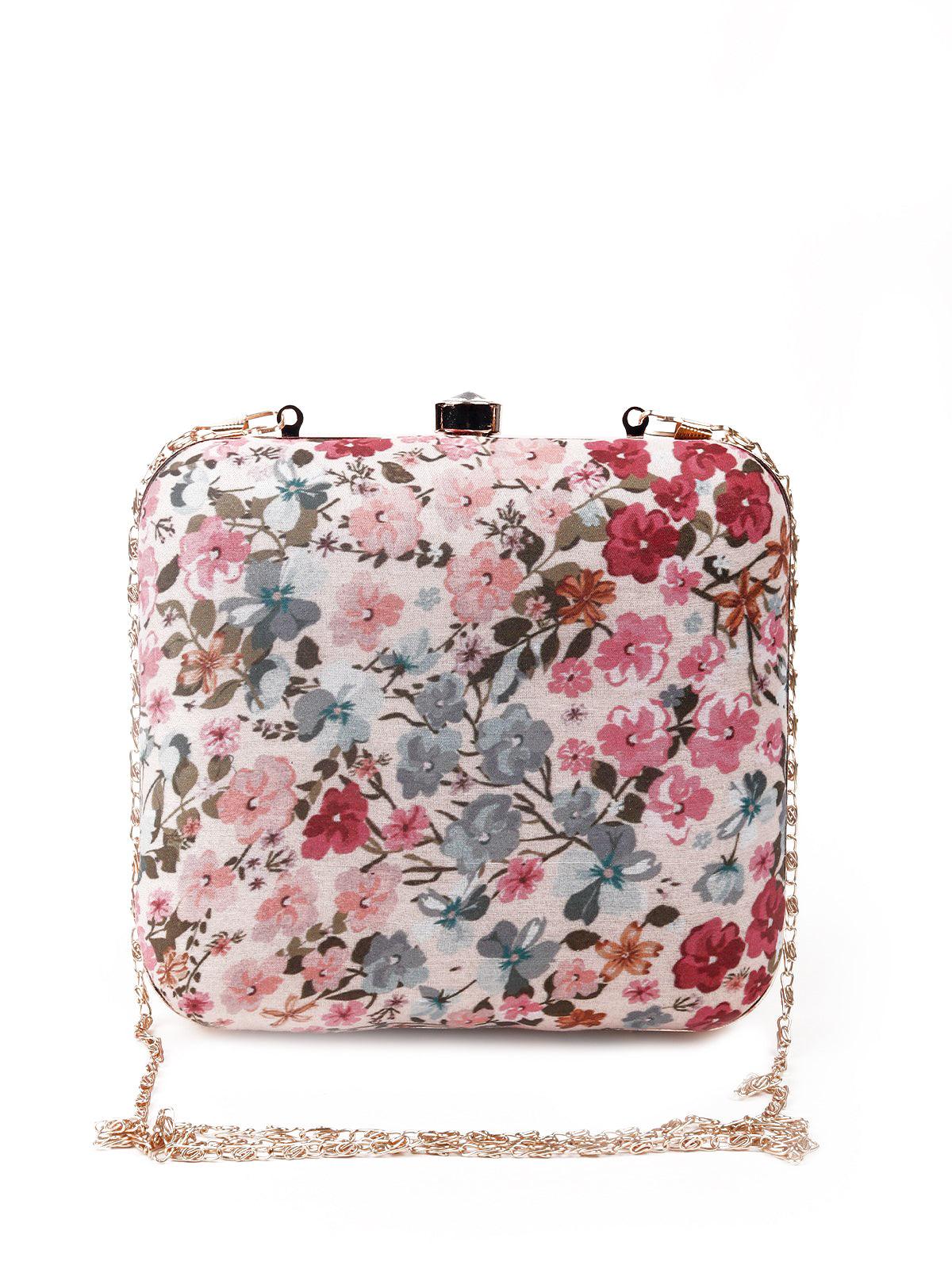 Pastel Coloured Floral Sequenced Box Sling Bag - Odette