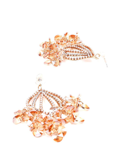 Peach elegant drop earrings for women - Odette