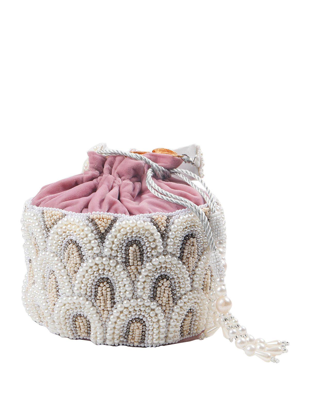 Peach Embellished Potli Bag - Odette