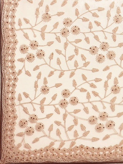 Peach Embroidered Art Silk  design saree - Odette