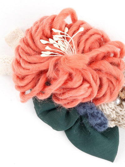 Peach Floral Decorative Brooch - Odette