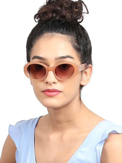 Peach transparent tinted sunglasses for women - Odette