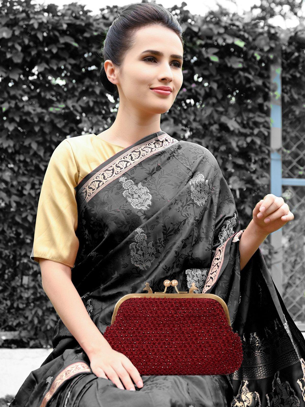 Buy Online Ava&Lina Emulation Silk Evening Handbag Pomegranate