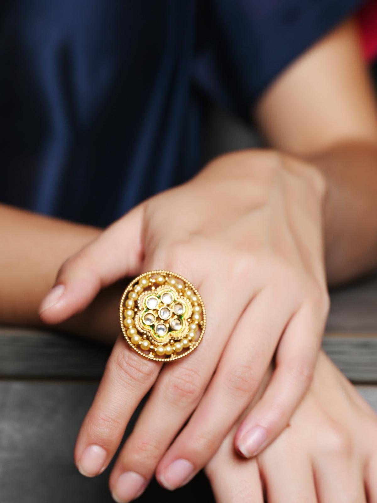 Beautiful gold gini earrings and rings - YouTube