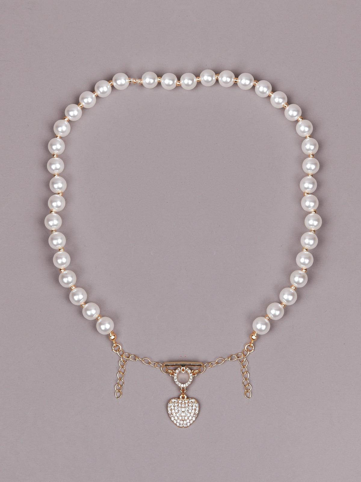 Alessandra Rich Heart Pendant Pearl Necklace | Harrods US